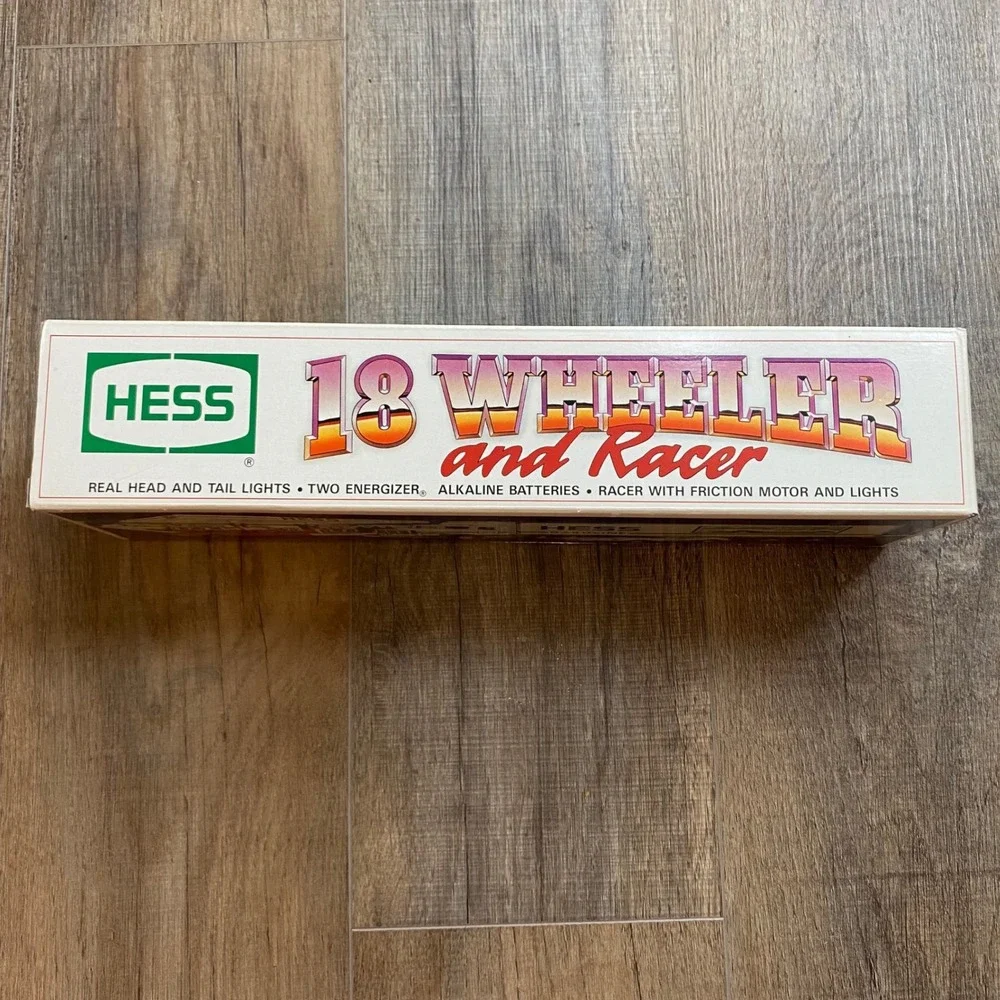 Vintage 1992 Hess 18 Wheeler and Racer Toy Truck Set with Original Box Tested